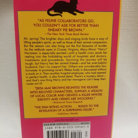 $5 if part of bundle, Rita Mae Brown's Hiss of Death paperback - Picture 2 of 4